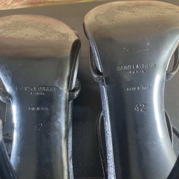 Yves Saint Laurent CASSANDRA SANDALS Smooth LEATHER Black - Picture 9 of 14